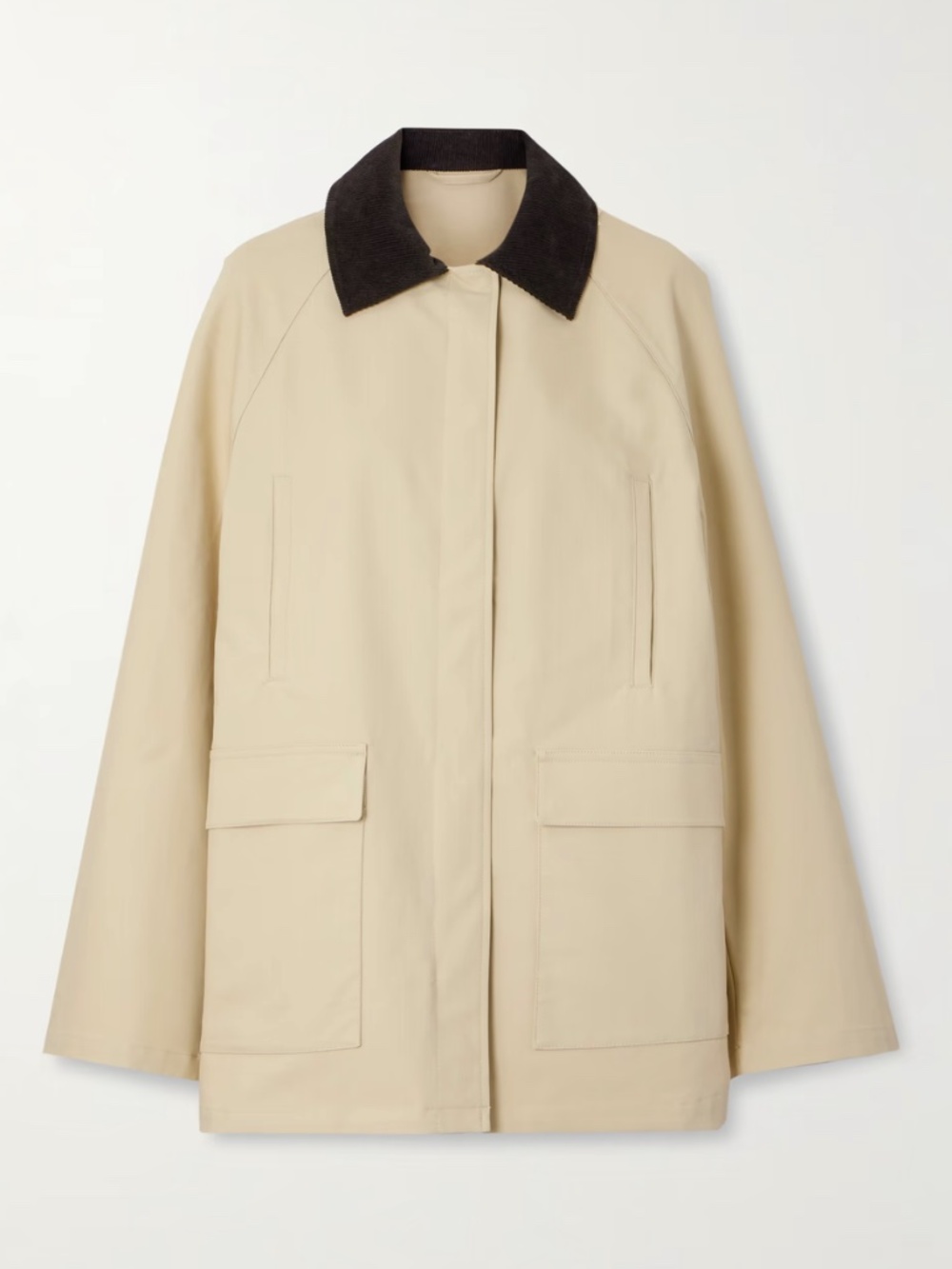 TOTEME Corduroy-trimmed coated-canvas BARN JACKET - NWT !